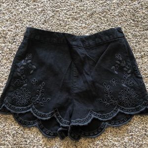 Black Scalloped High waisted Free People Shorts